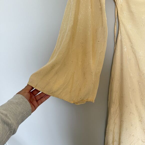 Lulus Womens Jacquard Backless Dress Small Cream Milkmade Fairycore Whimsigoth - Picture 4 of 8